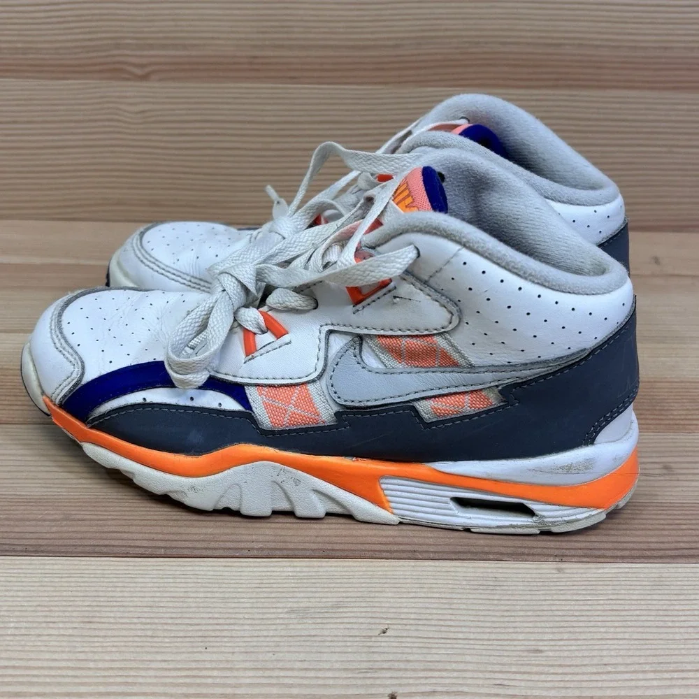 Nike Air Trainer SC High Kids White Orange Concord DV2353-100 Sz 1Y Bo Jackson